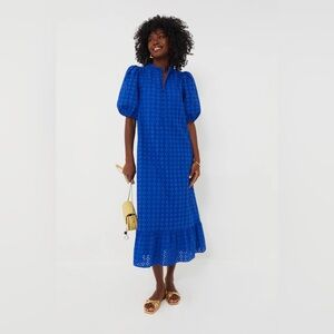 HYACINTH HOUSE

Royal Blue Eyelet Midi Tryall Dress new with tags